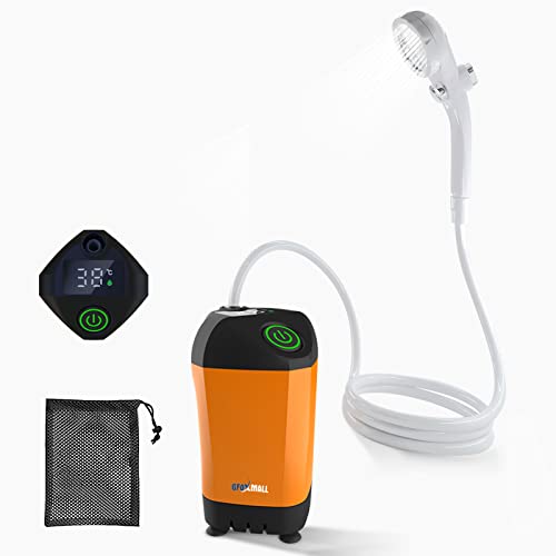 大容量9000mah 防災 ポータブルシャワー 電動シャワー 加圧シャワーヘッド+ 収納袋PSE認証 水圧強い 節能モード 長持ち運転