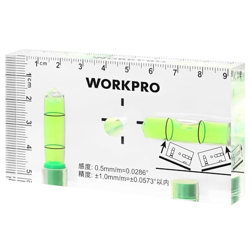 WORKPRO ミニレベル ミニ水平器 スイッチボックスケガキレベル クリスタルレベル 水準器 アクリルチューブ バブルレベル 6面測定 マグネ