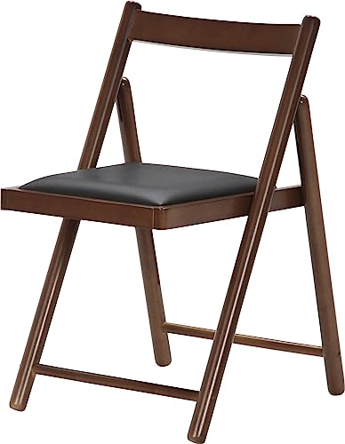 不二貿易 折りたたみチェア 椅子 幅43×奥行53×高さ70cm ミディアムブラウン 完成品 クッション付き 天然木 軽量 持ち運び簡単 ミラン 4,805円
