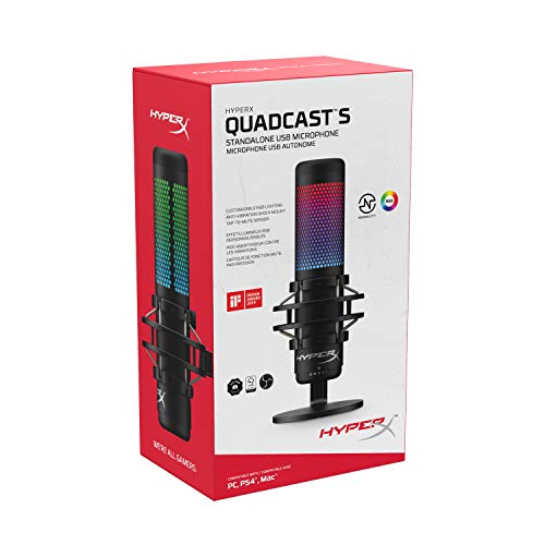 HyperX QuadCast S スタンドアロンマイク RGBライティング ストリーマー/コンテンツクリエーター/ゲーマー向け/PCPS4使用_1