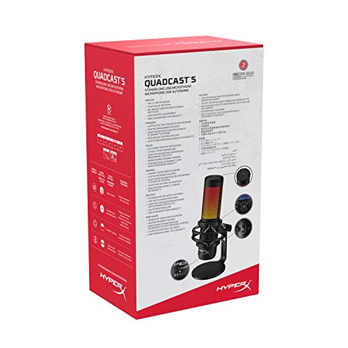 HyperX QuadCast S スタンドアロンマイク RGBライティング ストリーマー/コンテンツクリエーター/ゲーマー向け/PCPS4使用_2