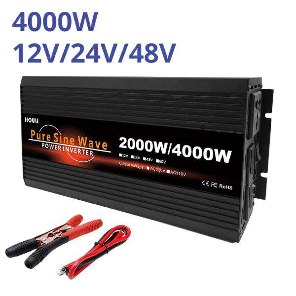 車 インバーター 純粋な正弦波 dc 12v 24v 48v〜220v 50hz 3000w 4000w LEDディスプレイ付き ソーラーカートランス