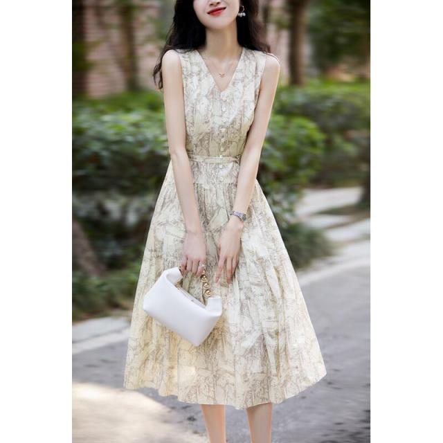 春新作 マタニティワンピース 春夏 膝下丈 Aライン ノースリーブ 韓国ワンピース きれいめ フレア お出かけ オフィス 上品ドレス