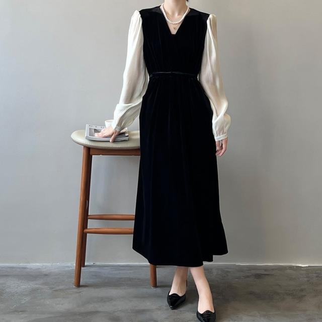 ワンピース 夏 秋 冬 ロング マタニティ 無地 ロングワンピース レディース シャツワンピース ロング丈 長袖 韓国ワンピース 春秋 体型カバー 2 1