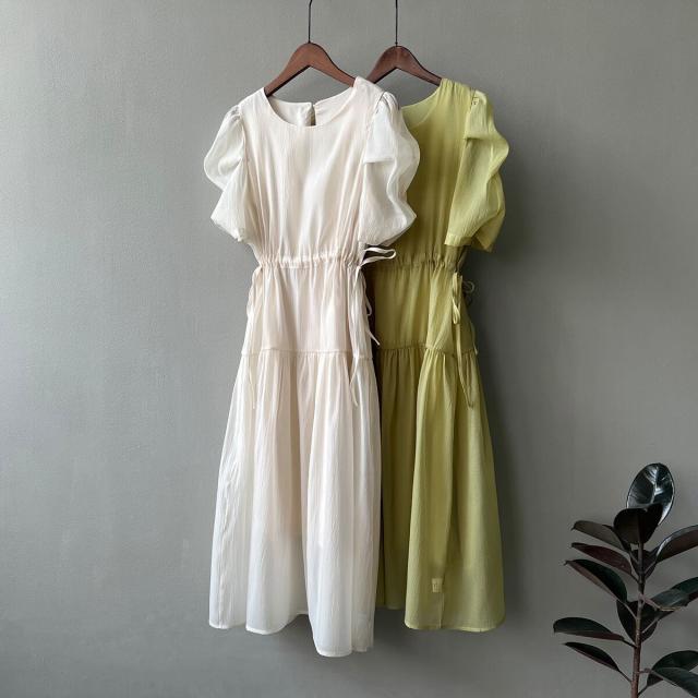 春新作 ワンピース 春 夏 ロング マタニティ 無地 ロングワンピース レディース シャツワンピース ロング丈 半袖 韓国ワンピース春秋 ラウンドネッ