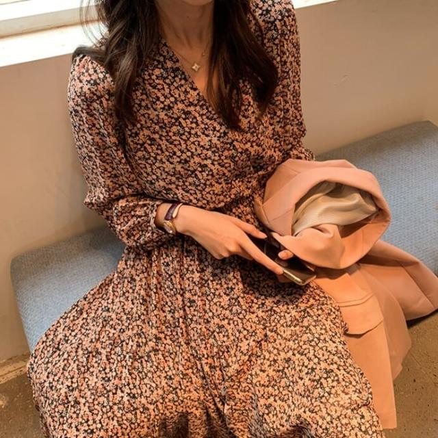 春新作 ワンピース 春 ワンピース 夏 ワンピース ロング ワンピース 花柄 ロング ワンピース レディース ロング ロング丈 長袖 韓国 ワンピース 2