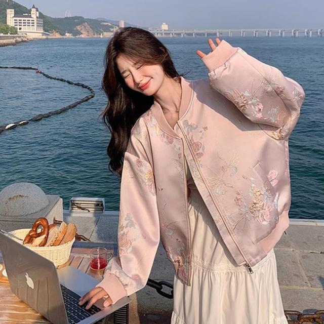 ブルゾン レディース レディースブルゾン ジャンパー 春 秋 冬 ブルゾン レディース ジャケット アウター 春秋 韓国ファッション カジュアル ピン