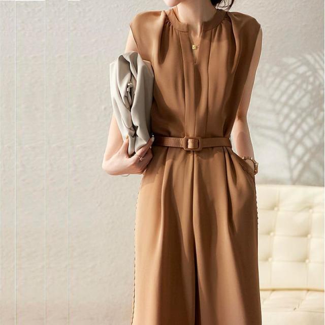 即納 ブラウンSパーティードレス パンツ 結婚式のお呼ばれ パンツドレス かっこいいパンツドレス 結婚式 お呼ばれ 20代 30代 40代 結