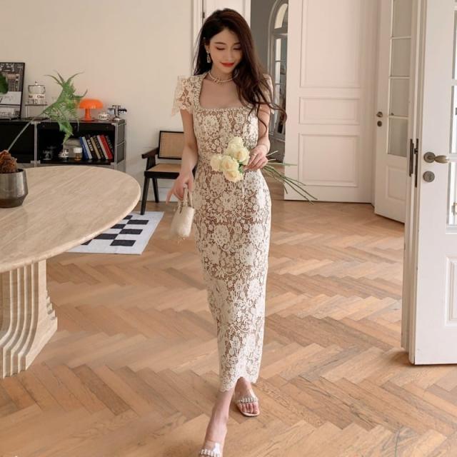 パーティードレス 結婚式 お呼ばれドレス 結婚式のお呼ばれ 20代 30代 40代 フォーマルドレス 半袖 結婚式 ワンピース 膝下 ワンピース 二次 1