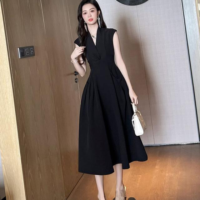 パーティードレス 結婚式 お呼ばれドレス 結婚式のお呼ばれ 20代 30代 40代 フォーマルドレス 結婚式 ワンピース ノースリーブ 黒 ロングワン 2