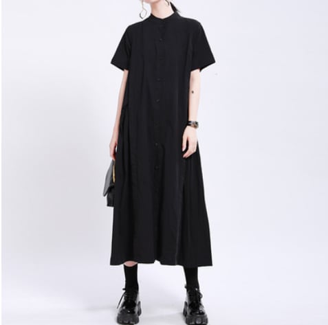 Aラインシャツワンピース ワンピース デート ロングスカート l 袖あり 半袖 フレア Aライン かわいい 大人可愛い きれいめ シンプル おしゃれ