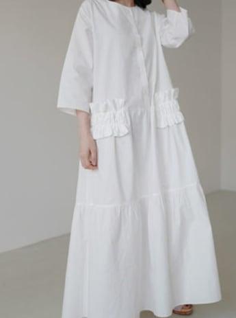 シンプルシャツロングワンピース ワンピース ロング丈 袖あり l Uネック フレア かわいい 大人可愛い シンプル 無地 春 夏 秋 20代 30代