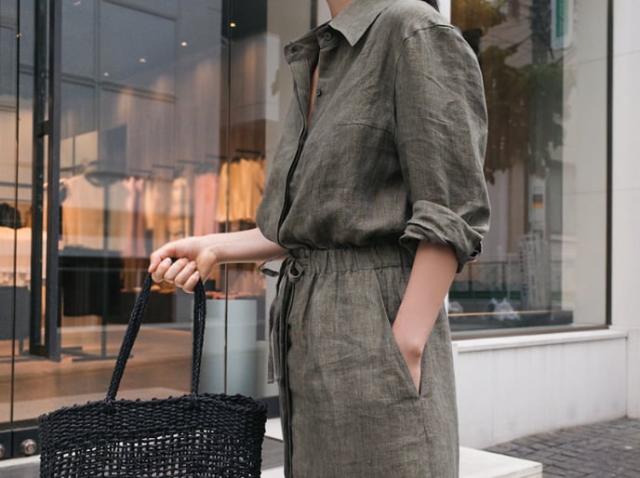 長袖者シャツワンピース ワンピース シャツ ロング丈 l 長袖 襟付き