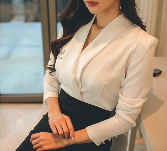 ワンピース ワンピドレス 膝丈 ひざ丈 l 長袖 Vネック スリム タイト