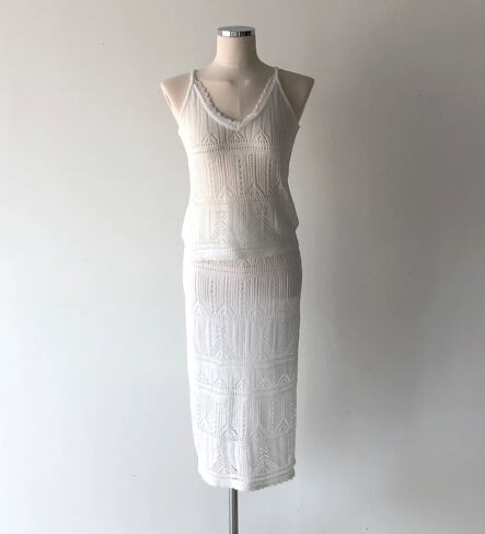 ニット編みセットアップ ニットスカート 膝下 l ミモレ丈 ロング