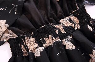 花柄シフォンワンピース ロング ロング丈 袖なし l Vネック シフォン