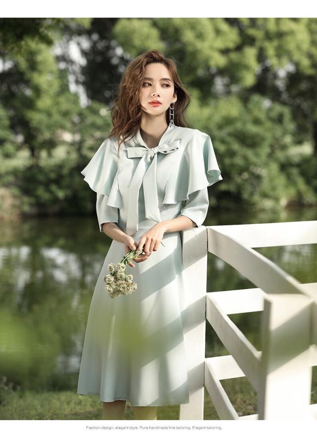 ワンピース ワンピドレス 膝丈 l 袖あり 半袖 5分袖 五分袖 A