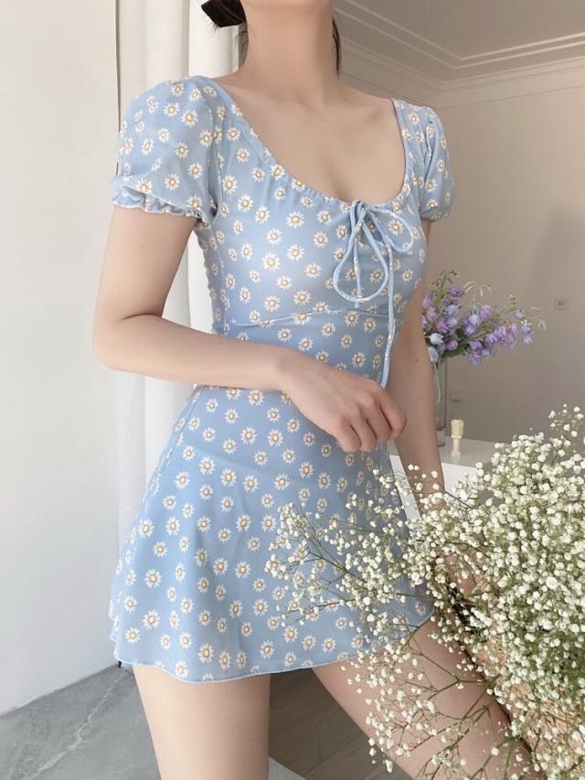ワンピース水着 花柄 スカートタイプ 大人可愛い 韓国 ピンク ワンピース 水着 スカート 花柄 ボタニカル レディース 体型