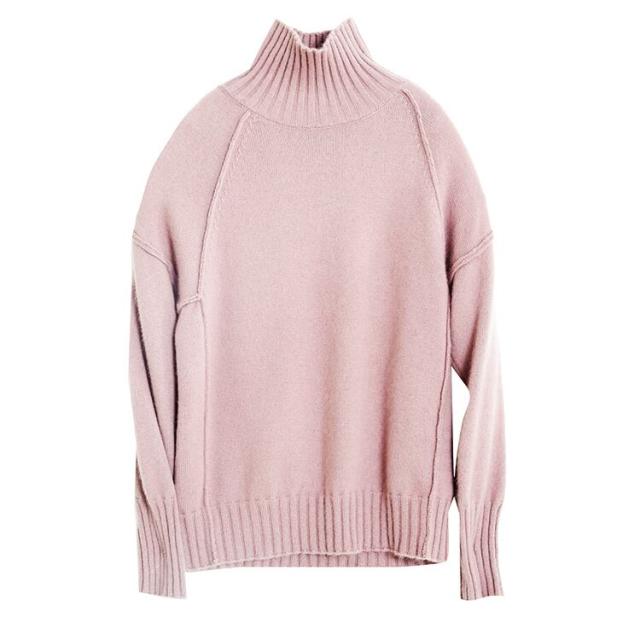 カシミヤ 長袖 ハイネック l ニット きれいめ シンプル 秋 冬 10代 20