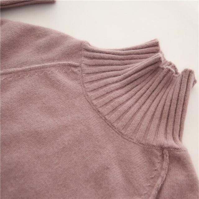 カシミヤ 長袖 ハイネック l ニット きれいめ シンプル 秋 冬 10代 20