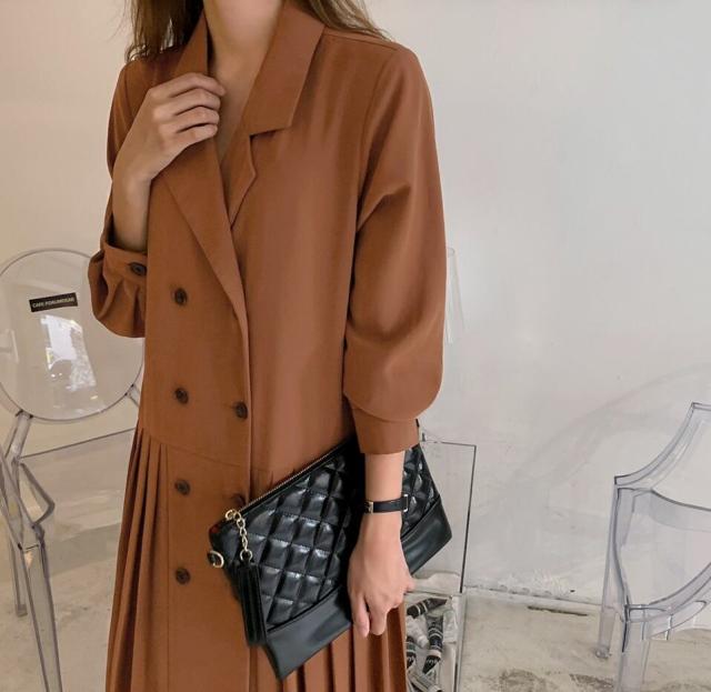 2色 アウター l コート ロング ワンピース ワンピ ドレス トレンチ