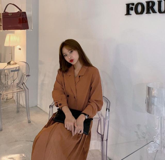 2色 アウター l コート ロング ワンピース ワンピ ドレス トレンチコート ダブルボタン 長袖 プリーツ 切り替え デザイン おしゃれ きれいめ 2色 アウター l コート ロング ワンピース ワンピ ドレス トレンチ