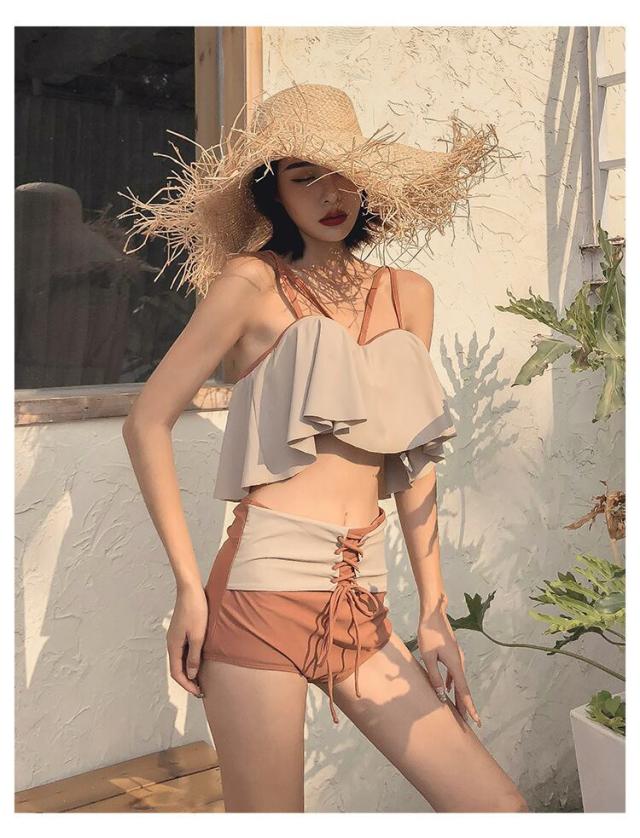 水着 レディース ビキニ タンキニ l おしゃれ バイカラー ハイウエスト