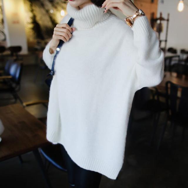 レディースハイネックセーター 長袖 ステップドヘム l タートルネック プルオーバー 無地 秋 冬 シンプル カジュアル 大人可愛い 上品 モノトーン