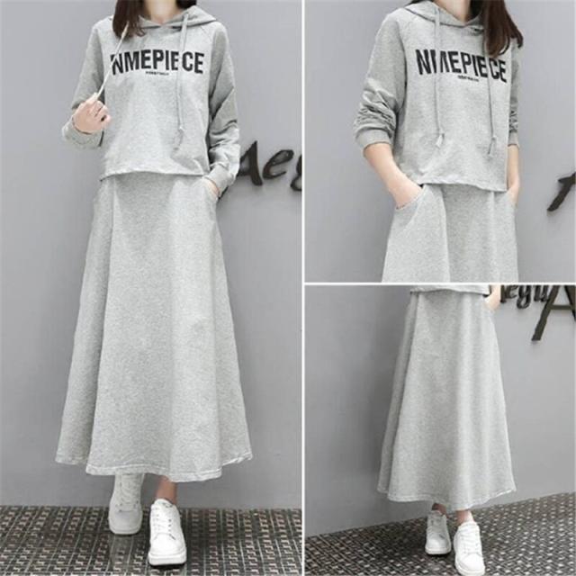 セットアップ スウェット ワンピース l カジュアルセットアップ お洒落ルームウェアー お散歩コーデ スポーティー コットン素材 フード付き 長袖 ２ セットアップ スウェット ワンピース l カジュアルセットアップ お洒落