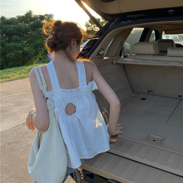 3色 トップス レディース ホルターネック l バックシャン 背中開き