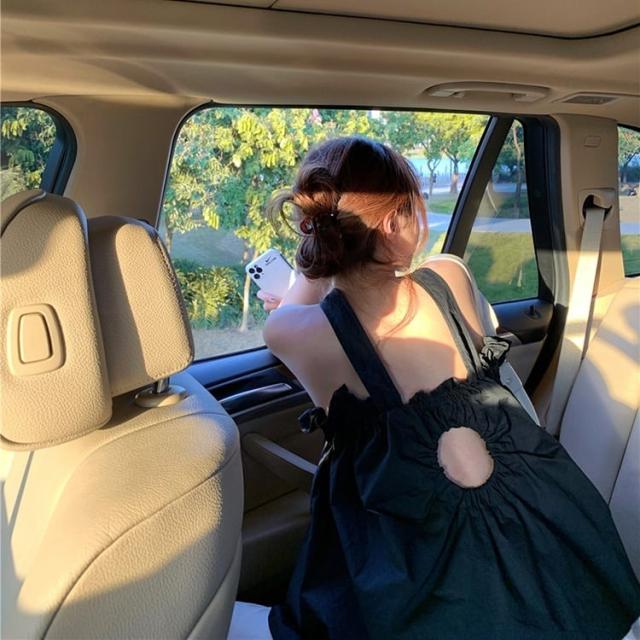 3色 トップス レディース ホルターネック l バックシャン 背中開き