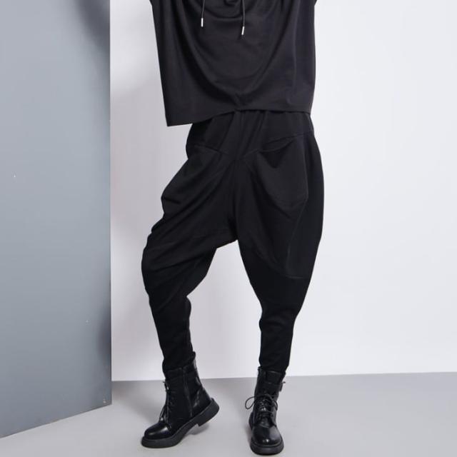 L 楽チン ロング丈 サルエルパンツ 黒 ブラック ストレッチ スタイル美 Ⅳ L 楽チン ロング丈 サルエルパンツ 黒 ブラック ストレッチ スタイル美 Ⅳ