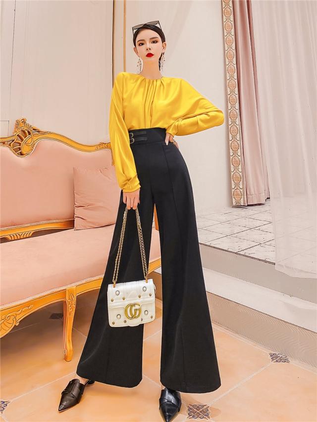 パンツ ハイウエスト カジュアルパンツ l ハイウエスト タイト スリムフィット 伸縮性 透け感 シンプル おしゃれ お洒落 大人 上品 大人可愛い