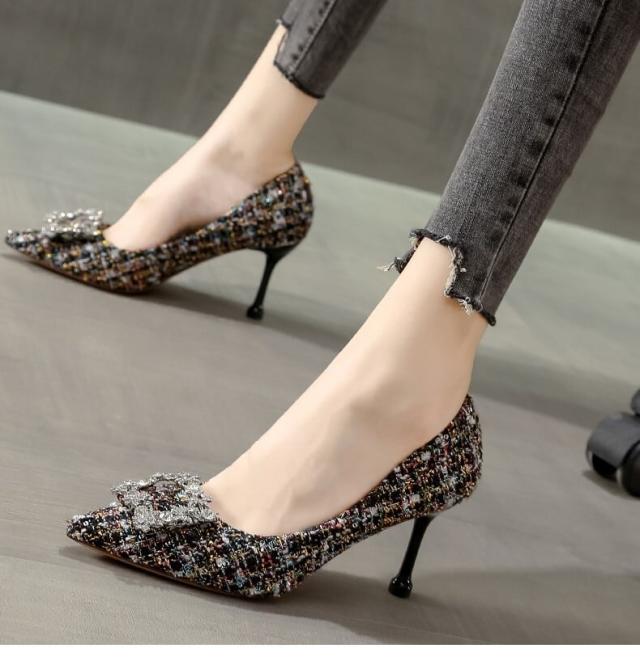 パンプス レディース l ハイヒール ビジュー かっこいい トレンド