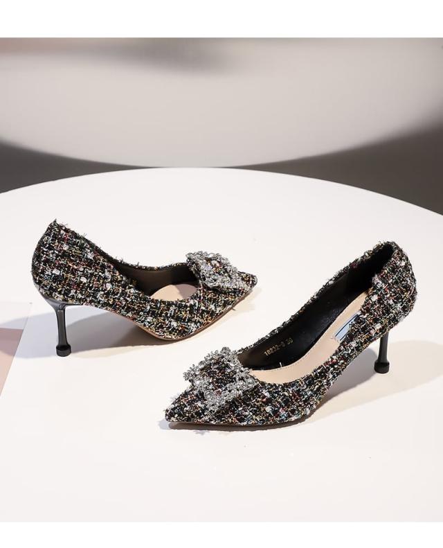 パンプス レディース l ハイヒール ビジュー かっこいい トレンド