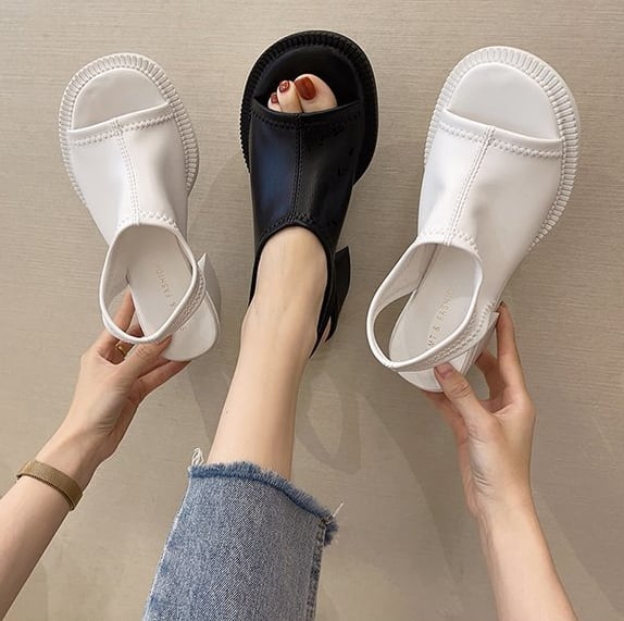 バックストラップサボサンダル シューズ 靴 l レディースサンダル ヒールサンダル サボサンダル ヒール 5cmヒール PU 大人可愛い きれいめ シ