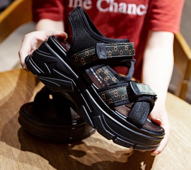 スポーツサンダル スポサン 厚底 l シューズ 靴 くつ クツ ベルクロ