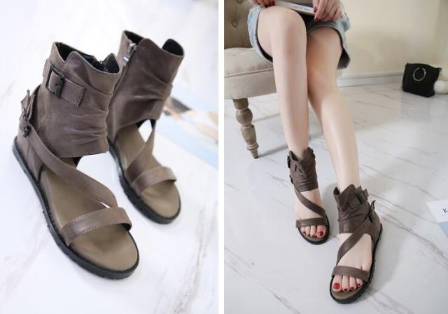 ブーツサンダル シューズ 靴 l レディースサンダル フラット ラウンドトゥ 歩きやすい 履きやすい ベルト 合皮 フェイクレザー かわいい 大人可愛 ブーツサンダル シューズ 靴 l レディースサンダル フラット ラウンド