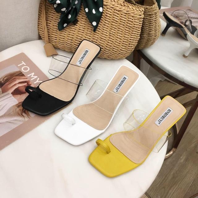 クリアベルトヒールサンダル サンダル レディースサンダル l ヒール ハイヒール スクエアトゥ かわいい 大人可愛い きれいめ シンプル カジュアル