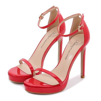 美脚 脚長 厚底 l サンダル シューズ 靴 厚底サンダル 11.5cm ピンヒール ラウンドトゥ キラキラ ラメ スエード レザー 大人可愛い きれ