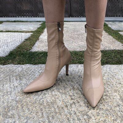 6.5cm 8.5cm ヒール l レザー ショートブーツ シューズ 靴 くつ クツ ブーツ ハイヒール ピンヒール 歩きやすい 美脚 脚長 かわいい