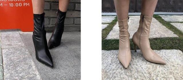 6.5cm 8.5cm ヒール l レザー ショートブーツ シューズ 靴 くつ クツ ブーツ ハイヒール ピンヒール 歩きやすい 美脚 脚長 かわいい