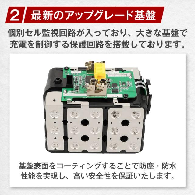 【2個セット】互換ラボ マキタ 互換バッテリー MAKITA 互換 LAB 18V 9Ah 9.0Ah Waitley 掃除機 充電器 インパクト ブロワー 対応 LED デジタル残量表示_7