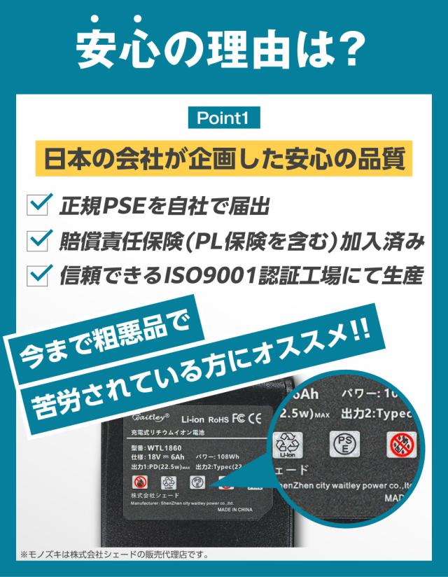互換ラボ マキタ互換 バッテリー MAKITA互換 LAB 18V 6Ah PLUS 6.0Ah Waitley 掃除機 充電器 インパクト ブロワー 対応 LED デジタル残量表示 WTL1860 MAKITA互換 BL1830B BL1850B BL1860B 電動工具 ゴカン_6