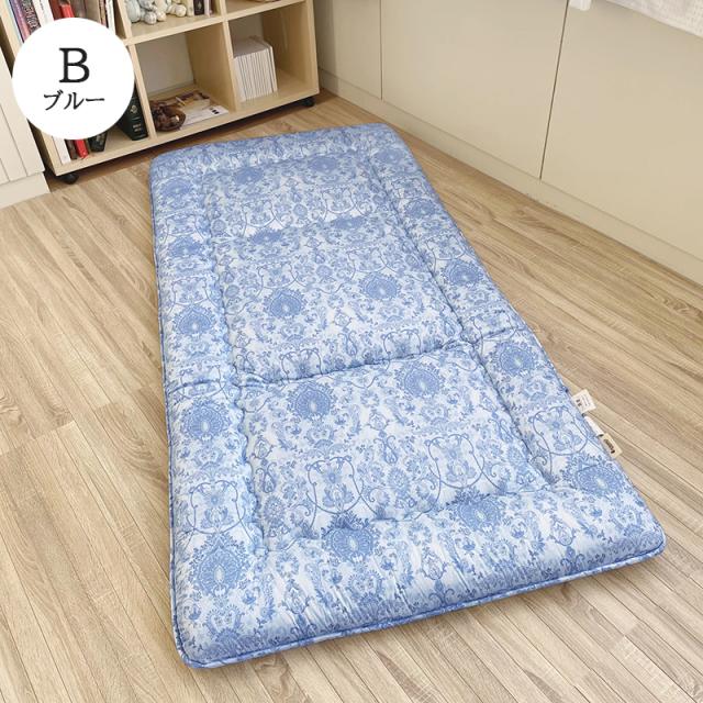 敷布団 シングル 日本製 硬め 羊毛入り 三層構造 厚みしっかり フランスウール 化炭加工 固わた シングルロング 三つ折り ロマンス小杉 1234-5110の通販は