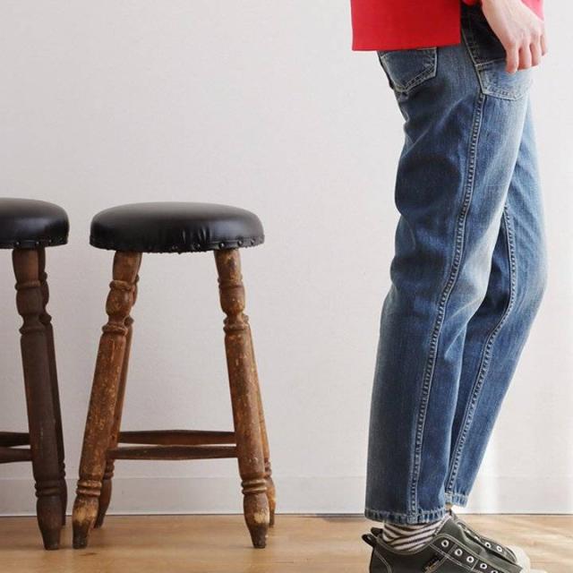 デニムパンツ デニム ワーク テーパード ペグトップ ノンスト ノン