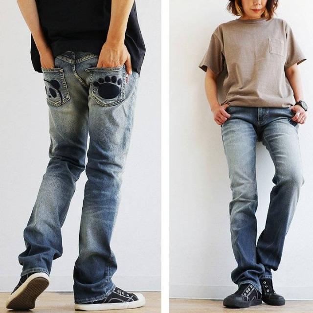 デニム パンツ スリム ストレート ジーンズ ストレッチ メンズ