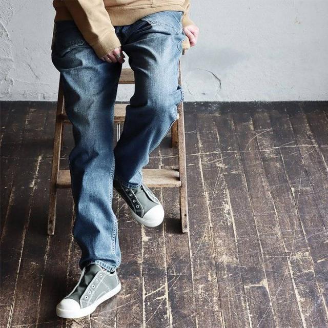パンツ テーパード レディース メンズ デニムパンツ デニム ワーク ペグトップ ノンストレッチ 綿100％ インディゴ ユーズド ワンウォッシュ 体型カバー 美脚 美尻 脚長 細見え すっきり カジュアル アメカジ PATY パティ cafetty カフェッティ_13