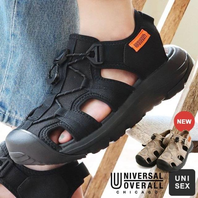 サンダル レースアップサンダル メンズ レディース 疲労軽減 厚底 疲れにくい 滑りにくい ブラック UO32 ワーク カジュアル 靴 パティ ユニバーサルオーバーオール UNIVERSAL OVERALL