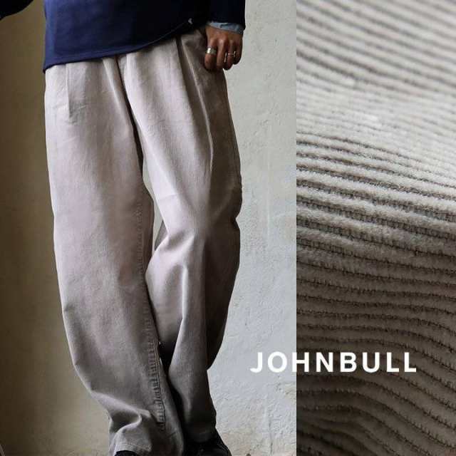 Johnbull ジョンブル パンツ ワイド コクーン カーブパンツ レディース 綿100 硫化染め グラデーション コットン コーデュロイ 日本製 す